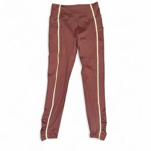 FP Movement by Free People Brown Leggings with Yellow Trim